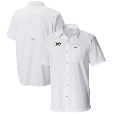 Рубашка с коротким рукавом Green Bay Packers Columbia White Slack Tide Omni-Wick