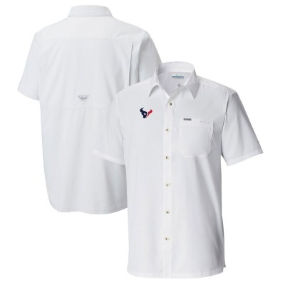 Рубашка с коротким рукавом Houston Texans Columbia Slack Tide Omni-Wick Camp - White