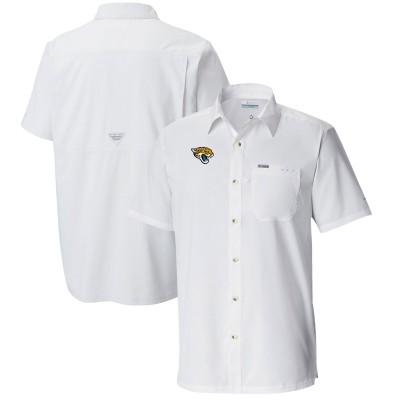 Рубашка с коротким рукавом Jacksonville Jaguars Columbia Slack Tide Omni-Wick Camp - White