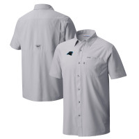 Рубашка Carolina Panthers Columbia Gray Slack Tide Omni-Wick Camp