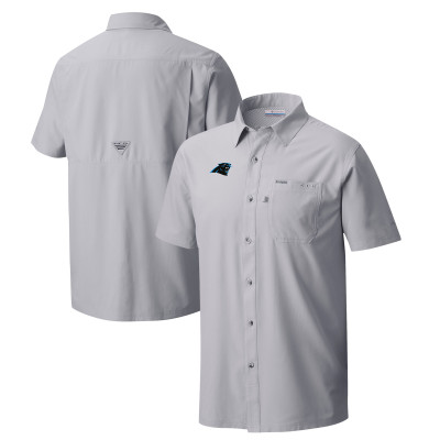 Рубашка Carolina Panthers Columbia Gray Slack Tide Omni-Wick Camp