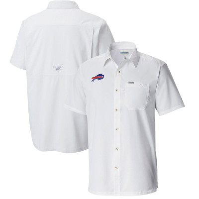 Рубашка Buffalo Bills Columbia White Slack Tide Omni-Wick Camp