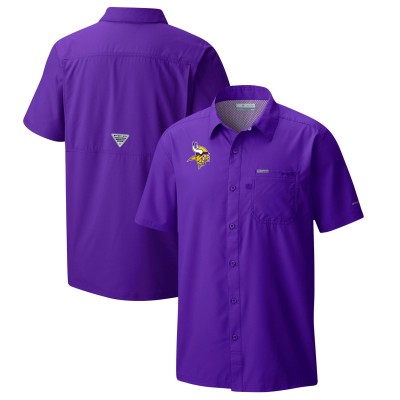 Рубашка с коротким рукавом Minnesota Vikings Columbia Slack Tide Omni-Wick Camp - Purple