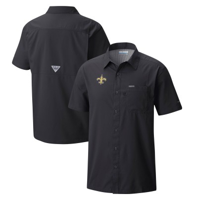 Рубашка с коротким рукавом New Orleans Saints Columbia Slack Tide Omni-Wick Camp - Black