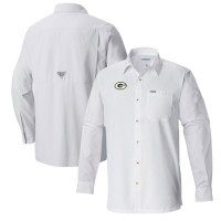 Рубашка Green Bay Packers Columbia White Slack Tide Omni-Wick