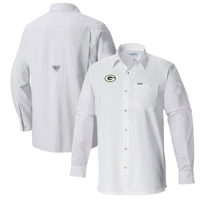 Рубашка Green Bay Packers Columbia White Slack Tide Omni-Wick