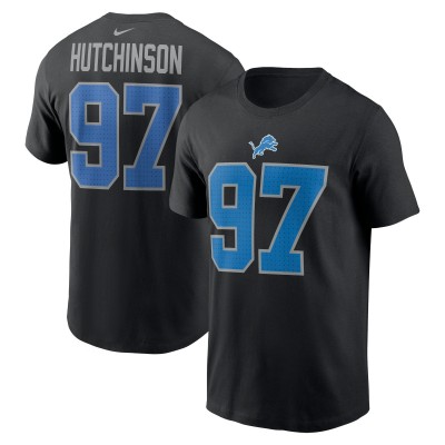 Футболка Detroit Lions Aidan Hutchinson Nike Black Player