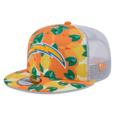 Бейсболка Los Angeles Chargers New Era Orange Citrus 9FIFTY Trucker Snapback