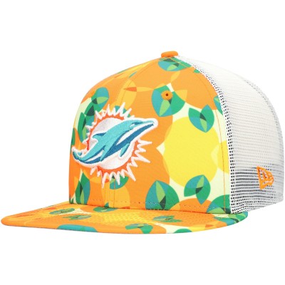 Бейсболка Miami Dolphins New Era Orange Citrus 9FIFTY Trucker