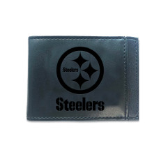 Кошелёк Pittsburgh Steelers Black Hybrid Leather Front Pocket Bi-Fold with Money Clip
