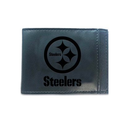 Кошелёк Pittsburgh Steelers Black Hybrid Leather Front Pocket Bi-Fold with Money Clip