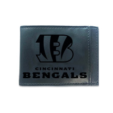 Кошелёк Cincinnati Bengals Black Hybrid Leather Front Pocket Bi-Fold with Money Clip Кошелёк Cincinnati Bengals Black Hybrid Leather Front Pocket Bi-Fold with Money Clip