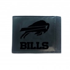 Buffalo Bills Black Hybrid Leather Front Pocket Bi-Fold Wallet with Money Clip