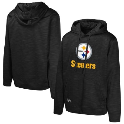 Pittsburgh Steelers Black Streak Fleece Pullover Hoodie