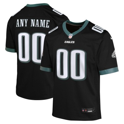Подростковая Philadelphia Eagles Nike Black Alternate Custom Game Jersey