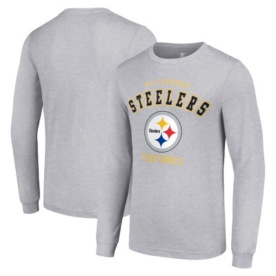 Pittsburgh Steelers Starter Heather Gray Long Sleeve T-Shirt