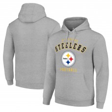 Unisex Pittsburgh Steelers Starter Heather Gray Logo Pullover Hoodie