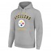 Unisex Pittsburgh Steelers Starter Heather Gray Logo Pullover Hoodie