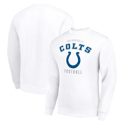 Indianapolis Colts Starter White Team Logo Pullover Sweatshirt