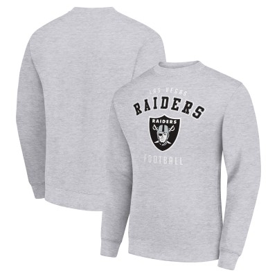 Las Vegas Raiders Starter Heather Gray Team Logo Pullover Sweatshirt