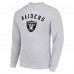 Las Vegas Raiders Starter Heather Gray Team Logo Pullover Sweatshirt