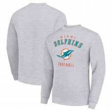 Miami Dolphins Starter Heather Gray Team Logo Pullover Sweatshirt