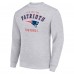 New England Patriots Starter Heather Gray Team Logo Pullover Sweatshirt