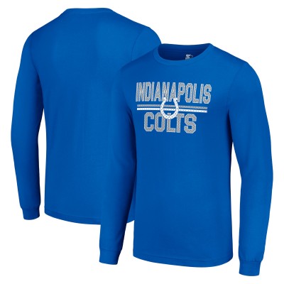 Indianapolis Colts Starter Royal Team Mesh Print Graphic Long Sleeve T-Shirt