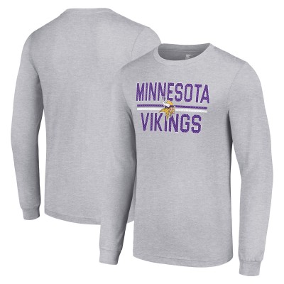 Футболка с длинным рукавом Minnesota Vikings Starter Team Mesh Print Graphic - Heather Gray