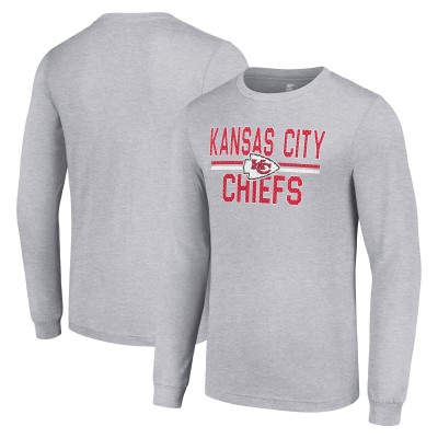 Футболка с длинным рукавом Kansas City Chiefs Starter Team Mesh Print Graphic - Heather Gray