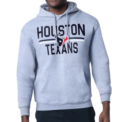 Толстовка Unisex Houston Texans Starter Heather Gray Team Mesh Print Graphic Tri-Blend