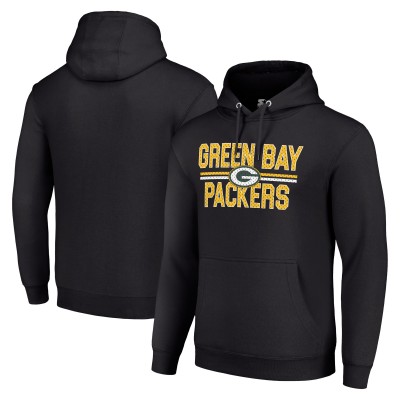Толстовка Unisex Green Bay Packers Starter Black Team Mesh Print Graphic Tri-Blend