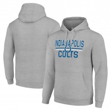 Unisex Indianapolis Colts Starter Heather Gray Team Mesh Print Graphic Tri-Blend Pullover Hoodie