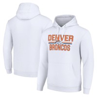 Unisex Denver Broncos Starter White Team Mesh Print Graphic Tri-Blend Pullover Hoodie