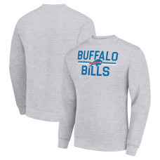Свитшот Buffalo Bills Starter Heather Gray Team Mesh Print Graphic Pullover