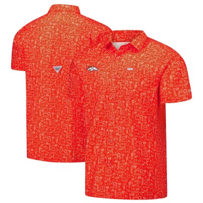 Рубашка с коротким рукавом Denver Broncos Columbia PFG Orange Super Slack Tide Omni-Wick