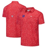 New York Giants Columbia PFG Red Super Slack Tide Omni-Wick Button-Up Shirt