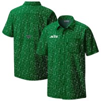 New York Jets Columbia PFG Green Super Slack Tide Omni-Wick Button-Up Shirt