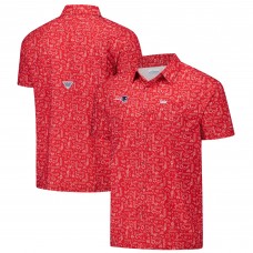 New England Patriots Columbia PFG Red Super Slack Tide Omni-Wick Button-Up Shirt