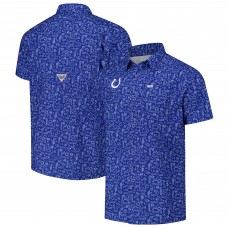 Indianapolis Colts Columbia PFG Royal Super Slack Tide Omni-Wick Button-Up Shirt