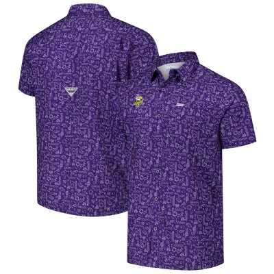 Рубашка с коротким рукавом Minnesota Vikings Columbia PFG Super Slack Tide Omni-Wick - Purple