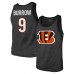 Майка Joe Burrow Cincinnati Bengals Majestic Threads Tri-Blend Player Name & Number - Black