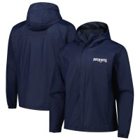 New England Patriots Dunbrooke Navy Tropic Waterproof Packable Full-Zip Hoodie Jacket