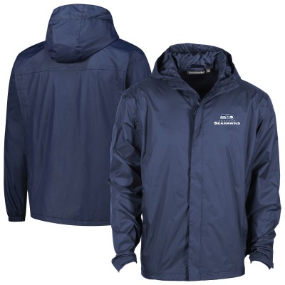 Seattle Seahawks Dunbrooke Navy Tropic Waterproof Packable Full-Zip Hoodie Jacket