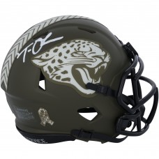 Trevor Lawrence Jacksonville Jaguars Autographed Fanatics Authentic Riddell 2022 Salute To Service Speed Mini Helmet - Signed in White