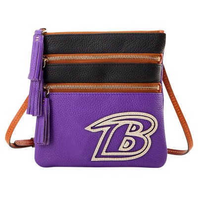 Baltimore Ravens Dooney & Bourke Infield Triple Zip Crossbody Purse