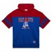 New England Patriots Mitchell & Ness Royal Off Field Vintage Logo Short Sleeve Pullover Hoodie