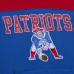 New England Patriots Mitchell & Ness Royal Off Field Vintage Logo Short Sleeve Pullover Hoodie