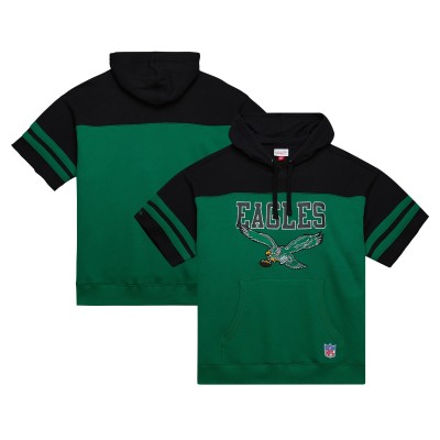 Толстовка Philadelphia Eagles Mitchell & Ness  Off Field Vintage Logo Short Sleeve - Kelly Green