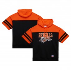 Толстовка Cincinnati Bengals Mitchell & Ness  Off Field Vintage Logo Short Sleeve - Black